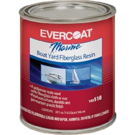 Evercoat Marine Boat Yard Fiberglass Resin With Wax Quart Ebay