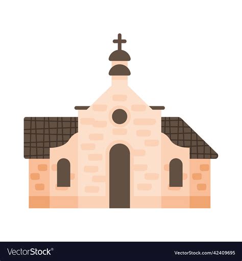 Church building facade Royalty Free Vector Image