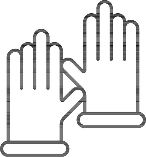 Black Outline Illustration Of Gloves Icon. 24472707 Vector Art at Vecteezy