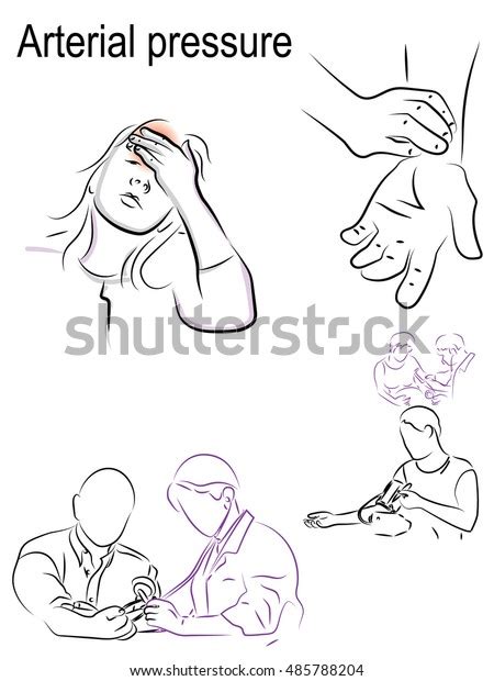 Arterial Pressure Blood Pressure Blood Pressure Stock Vector Royalty