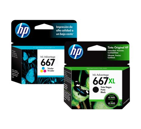 Kit Cartuchos Originales HP 667 Tricolor 667XL Negro Para Impresoras