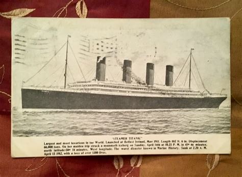 Rare Illustrated Titanic Postcard April Postmark Stamp White