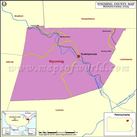 Wyoming County Map Pennsylvania