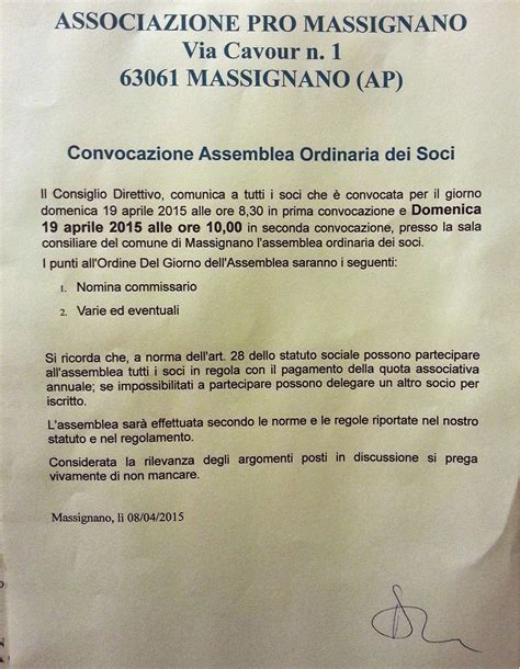 Massignanonews Convocazione Assemblea Dei Soci Della Pro Loco