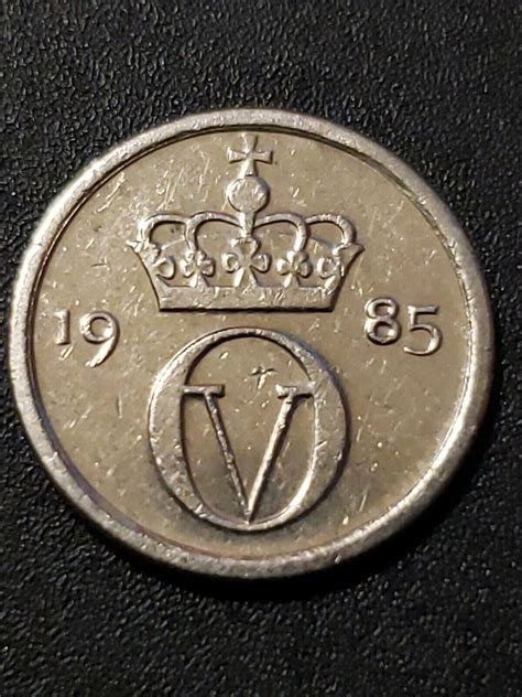 Norway 1985 10 Ore Olav The 5th Copper Nickel 15mm Circulated Coin