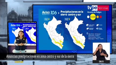 ¿lluvias Y Granizo En La Sierra Centro Y Sur Esto Dice El Senamhi Tvperú