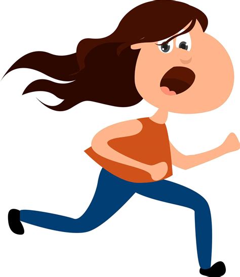 Girl Running Away Illustration Vector On White Background 13816975