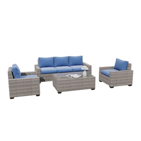 Uixe 6 Piece Rattan 5 Person Wicker Outdoor Sectional Seating Group