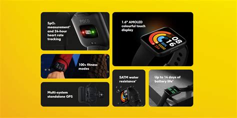 Poco GL Smartwatch, Ivory, Standard with 1.6" Touch Screen Display, 100 ...