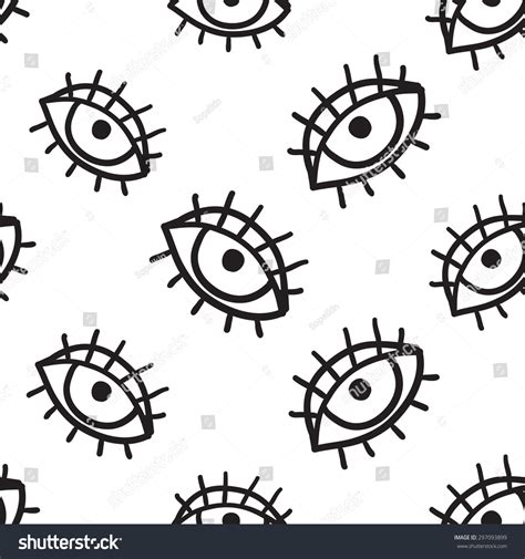 Black Outline Hand Drawn Vector Eye Stock Vector (Royalty Free ...