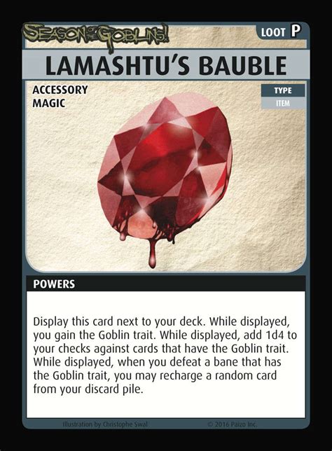 Pathfinder Adventure Card Guild Season Of The Goblins Lamashtus Bauble