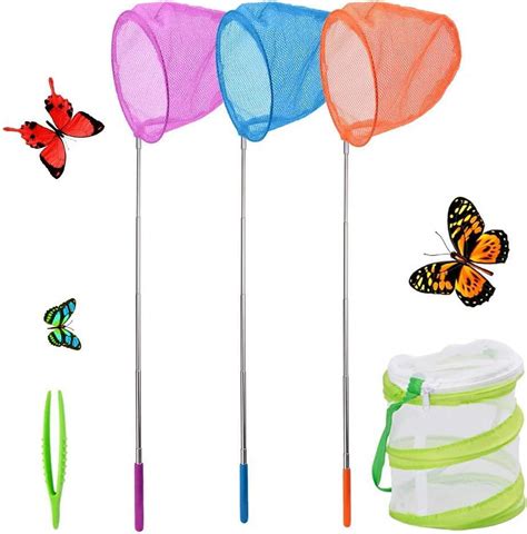 Seisso Telescopic Butterfly Nets For Kids 3 Colors Great For Catching