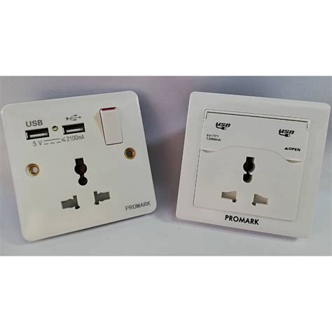 13A Universal Switch Socket Outlet With 2 Gang USB Port Shopee Malaysia