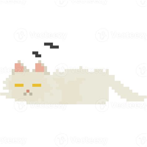 Pixel Art Sleeping Persain Cat 27190648 Png