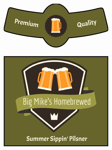 Beer Bottle Neck Label Template