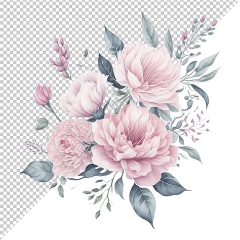 Watercolor Floral Flower Design Premium Ai Generated Psd