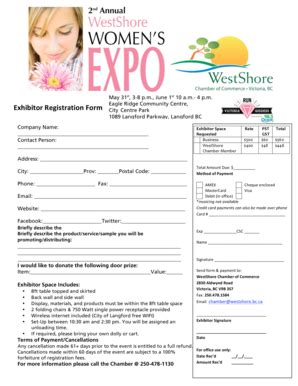 Fillable Online Exhibitor Registration Form Ow Ly Fax Email Print