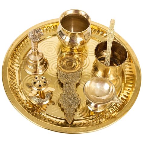 Spillbox Traditional Handcrafted Brass Puja Pooja Thaliaarti Bartan