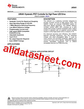 LM3401MM NOPB Datasheet PDF Texas Instruments