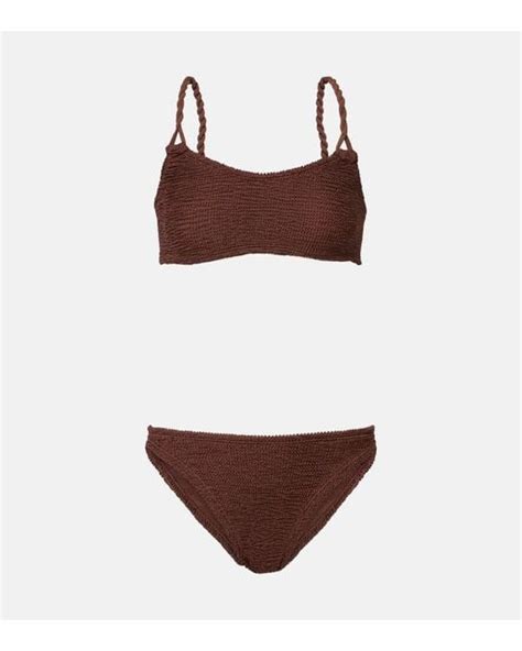 Hunza G Phoebe Bikini In Brown Lyst