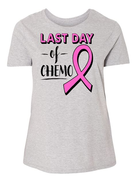 Inktastic Last Day Of Chemo With Pink Breast Cancer Ribbon Women S