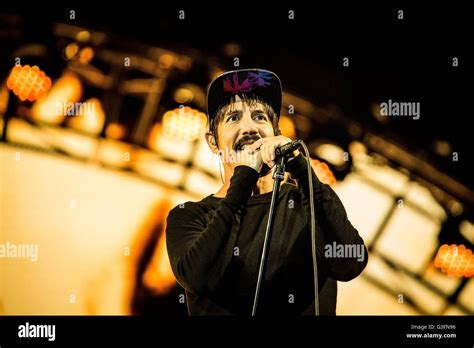 Anthony Kiedis Of The American Funk Rock Band Red Hot Chili Peppers Pictured On Stage As He