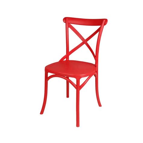 High Quality Red Plastic Cross Back Dining Chair For Events Buy