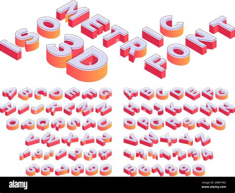 Isometric 3d Letterring Perspective Letters Font Cube Number And