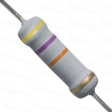 47K Ohm 2W Flameproof Metal Oxide Resistor MOF MOR RSF Color Code