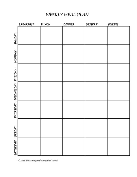 Dinner Planning Worksheet Templates Free Pdf At Worksheeto