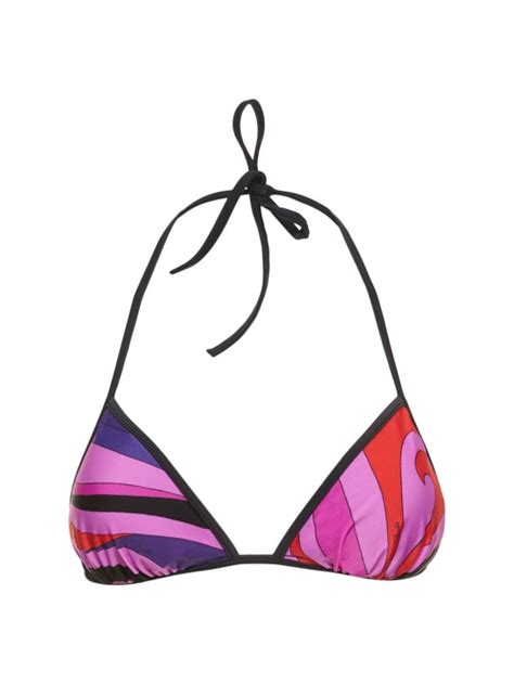 Printed Lycra Bikini Top Pucci Women Luisaviaroma