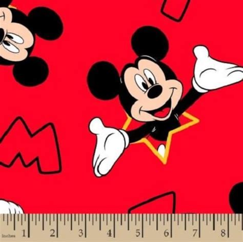 Mickey Mouse Disney Fleece Fabric by the Yard Red - Etsy