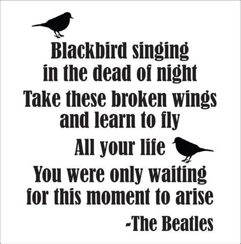 Blackbird Beatles Quotes. QuotesGram | Beatles song lyrics, Beatles quotes, Beatles songs