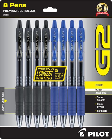 Pilot G Premium Bol Grafos De Gel De Punta Fina Mm Azul