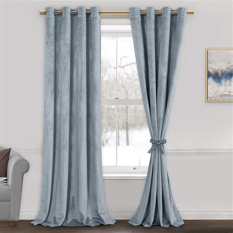 Jiuzhen Soft Velvet Curtains 108 Inch Room Darkening Smooth Hand