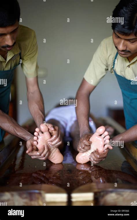 Ayurvedic Foot Massage In A Hotel Spa Gokarna Karnataka India Stock