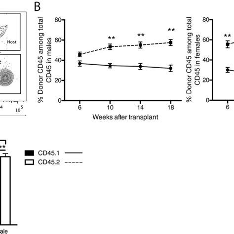 Sex Bias In Haematopoietic Cell Reconstitution By Cells Of Cd451 And