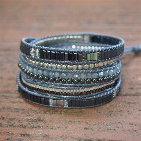 5 Keer Wrap Armband Hematiet Kralen Mix Boho Armband Etsy Nederland