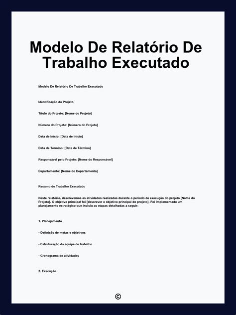 Como Fazer Relatorio De Trabalho - Modelo De Relatório De Trabalho Executado