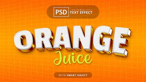 Effets De Police 3d Modifiables En Texte Orange PSD Premium