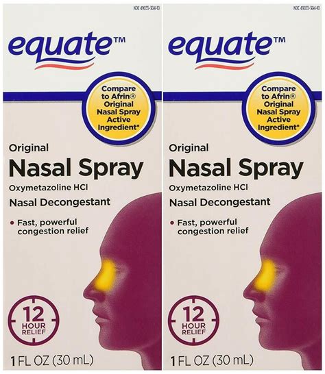 Equate Nasal Spray Original Compare To Afrin 1 Ounce Pack Equate