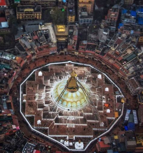 Aerial View of Boudhanath Stupa: UNESCO World Heritage Site