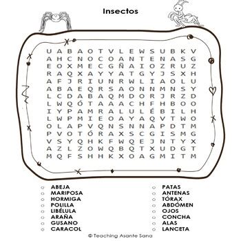 Sopa De Letras De Insectos Para Imprimir Sopa De Letras Dificil The