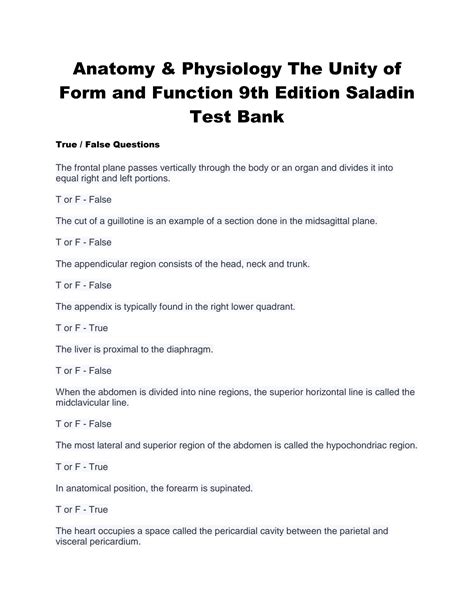 SOLUTION Anatomy Physiology The Unity Of Form And Function 9th Edition