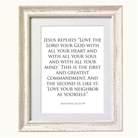 Bible Verse Matthew 22:37-39 Typography Art print. 8x10 on