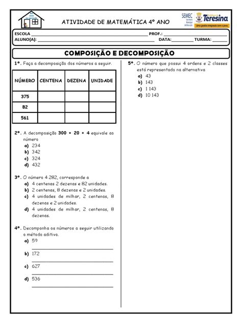 3º Atividade Snd ComposiÇÃo DecomposiÇÃo Pdf