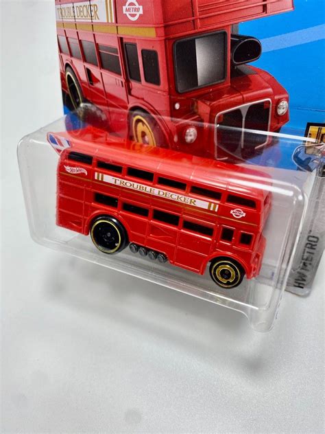 Hot Wheels Trouble Decker Red Double Level Fantasy Hw Metro Truck Bus