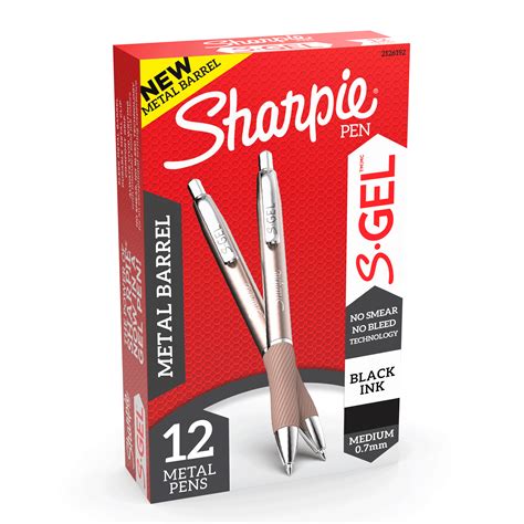 Sharpie S Gel Gel Pens Sleek Metal Barrel Medium Point Mm