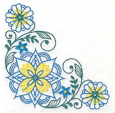 Elegant Floral Corner Machine Embroidery Design Embroidery Library At