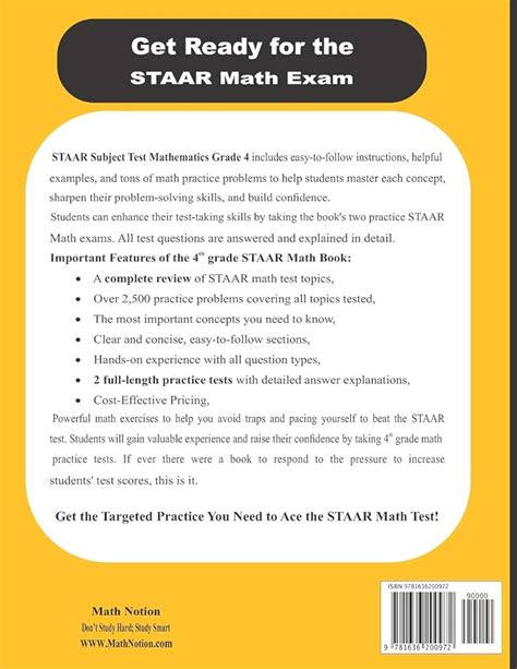 Staar Subject Test Mathematics Grade Student Practice Workbook Two